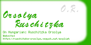orsolya ruschitzka business card